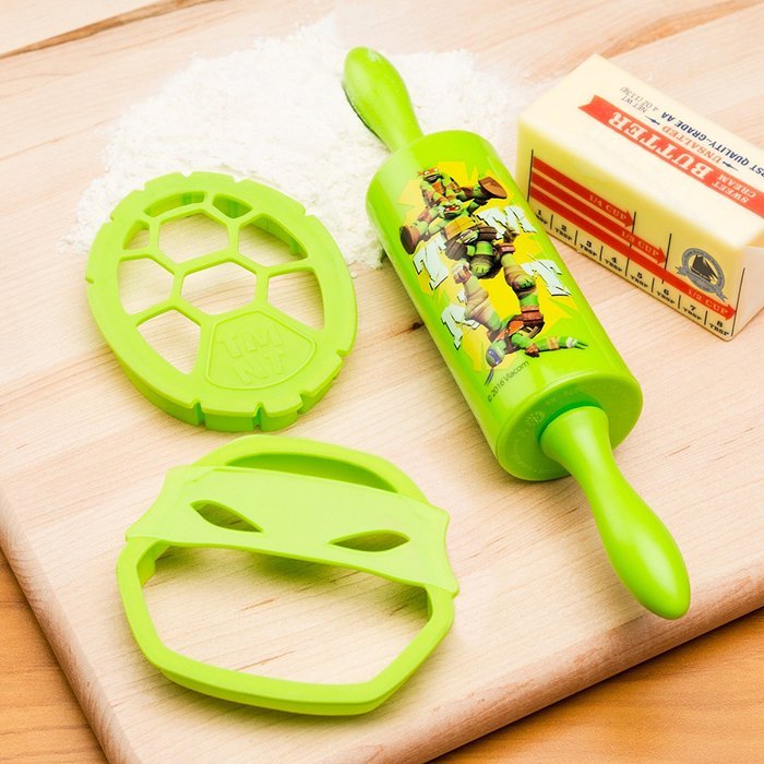 Zak Designs TNTR-S100 Ninja Turtles 3 Piece Kids Baking Set for Cookies, Decorated N2
