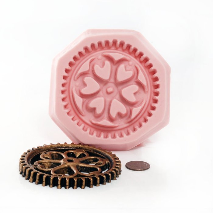 Large Steampunk Gear Silicone Mold Easy To Use Flexible Silicone Food Safe Fondant, Chocolate, Candy, Resin, Polymer... N2