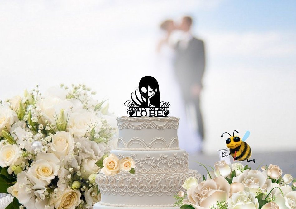 Jack and Sally You and Me Simply Meant To Be Wedding Cake Topper
