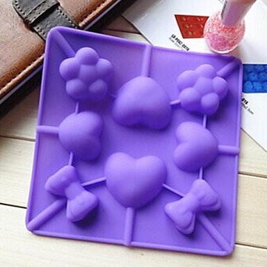 Y&XL&H 4 Hole Lollipop Shape Cake Mold Ice Jelly Chocolate Mold,Silicone 14.7&iexcl;&Aacute;14.7&iexcl;&Aacute;1.2 CM(5.8&iexcl;&Aacute;5.8&iexcl;&Aacute;0.5 INCH)