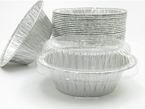 Disposable Aluminum 4" Deep Mini Pie/ Tart Pan with Clear Dome Lids 1152P (50)