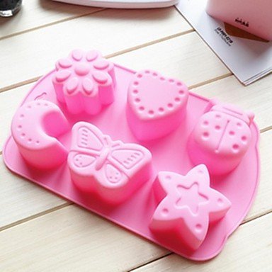 Y&XL&H 6 Hole Insect Moon Shape Cake Mold
