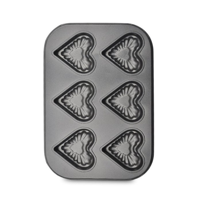 Fluted 6-Cavity Non-Stick Pan, Heart Shape N2