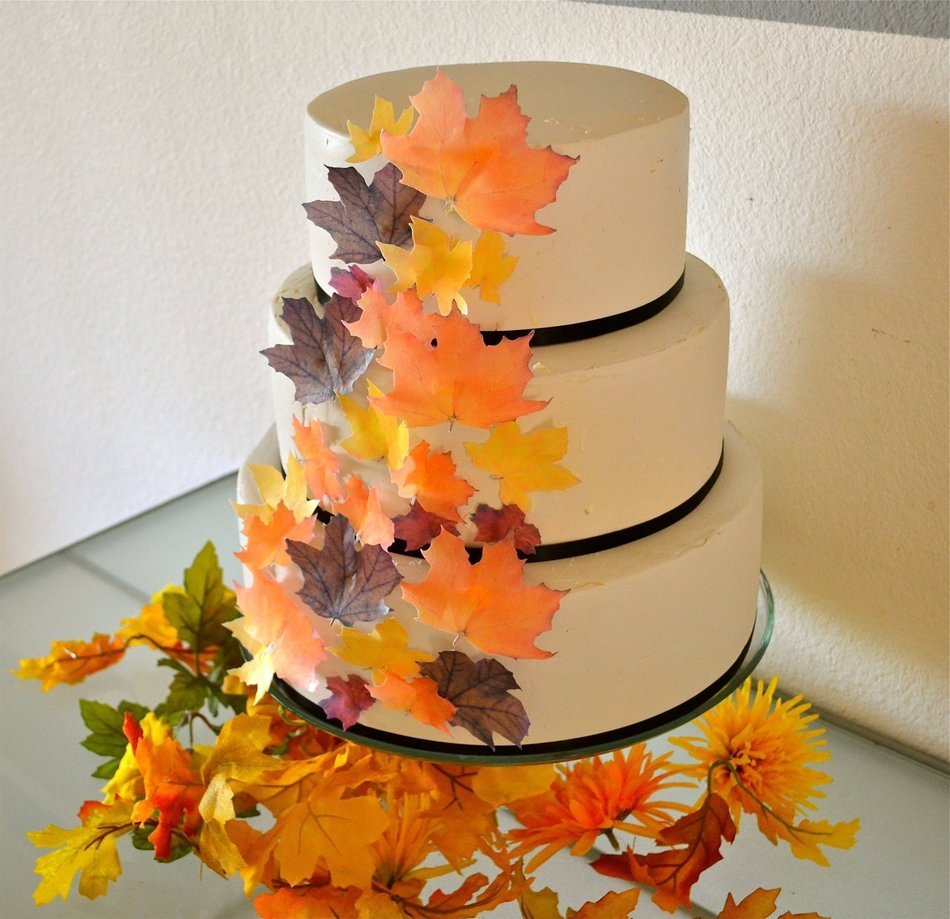 Edible Fall Leaves Assorted Set of 32 Wafers -Cake & Cupcake Toppers N2
