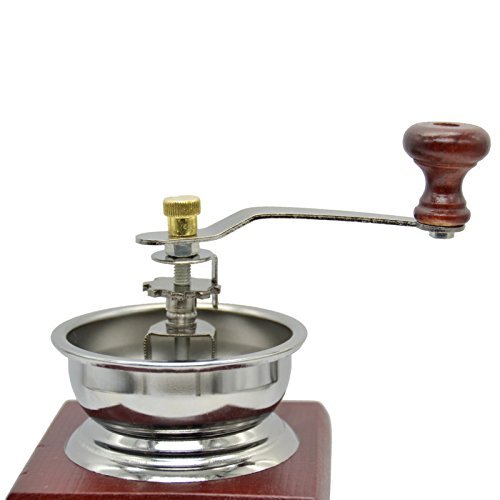 New Manual Coffee Grinder Mill Hand Crank Adjustable Wood Iron Antique FEN# N3