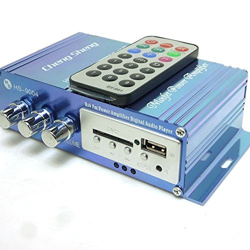 12v Mini USB Mp3 Sd Hifi Stereo Car Audio AMP Amplifier Hs9004 Black or Blue N2