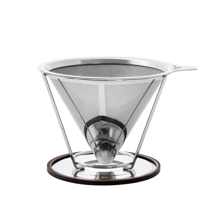 Essence Stainless Steel Pour Over Coffee Maker - 4 Cups - | Highest Quality Dripper with Stand | Reusable Double...