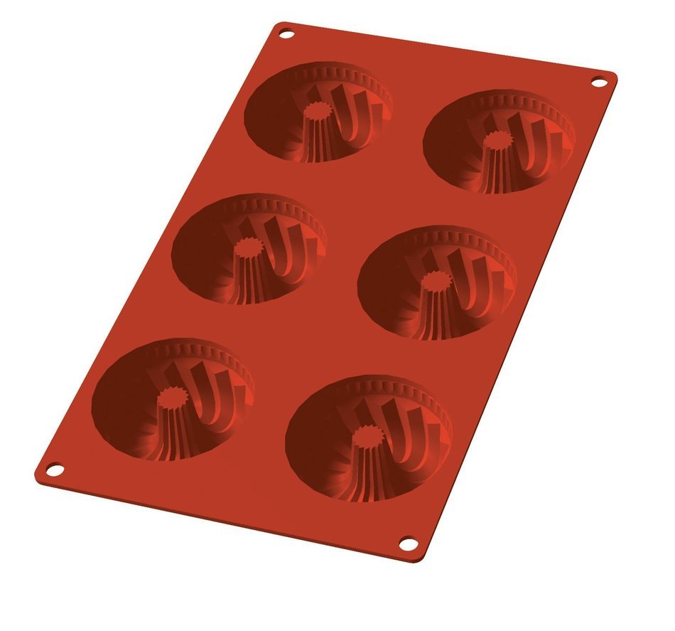 Lekue 6 Cavity Savarin Mini Mold, Terracota
