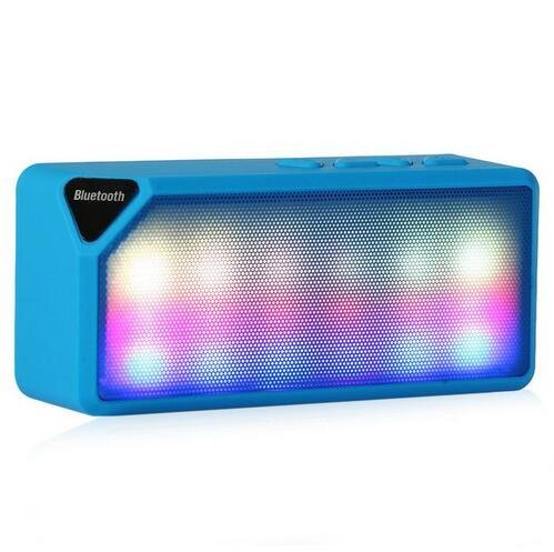 Portable Mini Colorful Flash LED Light Wireless Bluetooth Speaker X3S with Built-in Microphone Support FM Radio...