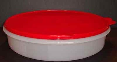 Tupperware 12" Large Pie Carrier Clear with Red Seal