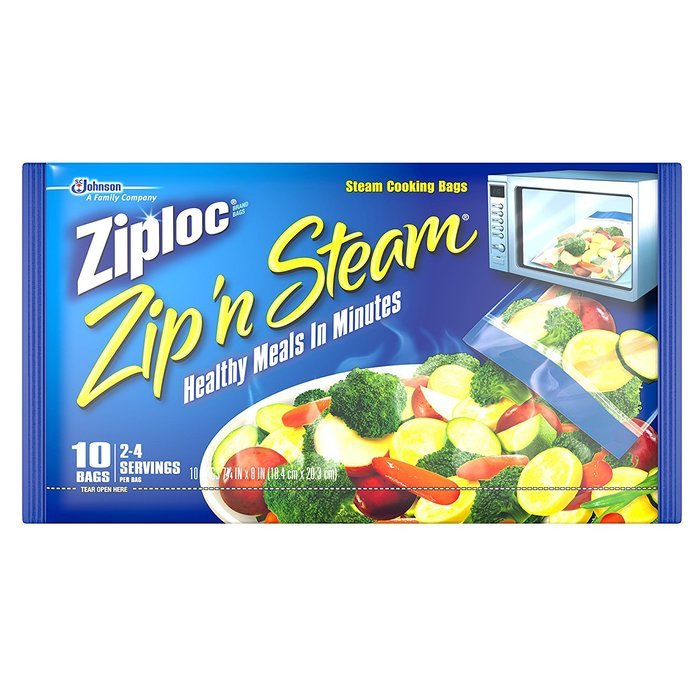 Ziploc Zip'n'Steam Microwave Cooking Bags, Medium - 10 bags