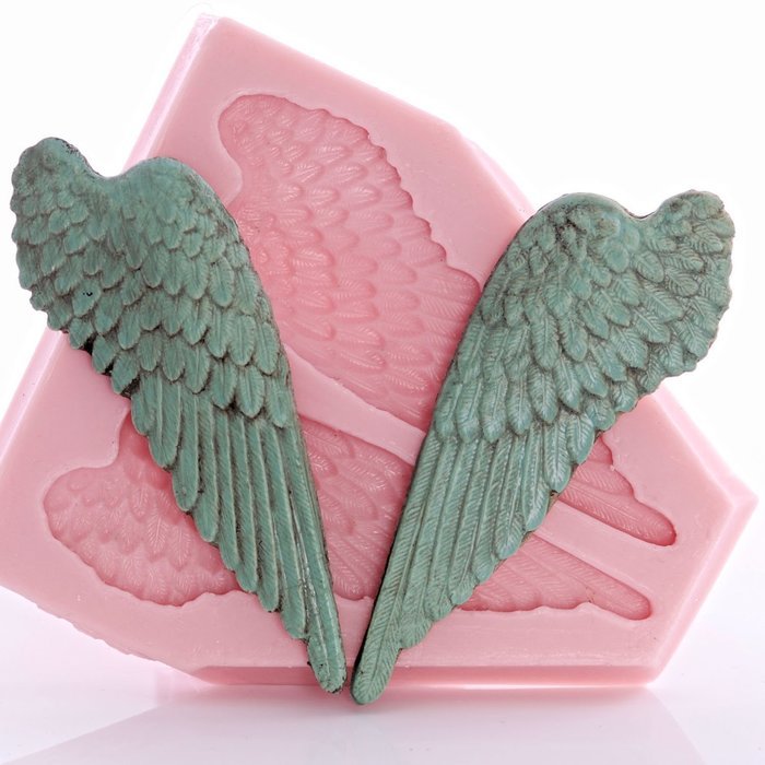 Angel Wing Silicone Mold Food Safe Fondant, Candy, Gum Paste,. Craft or Jewelry Mold Resin, Clay, Flexible and...