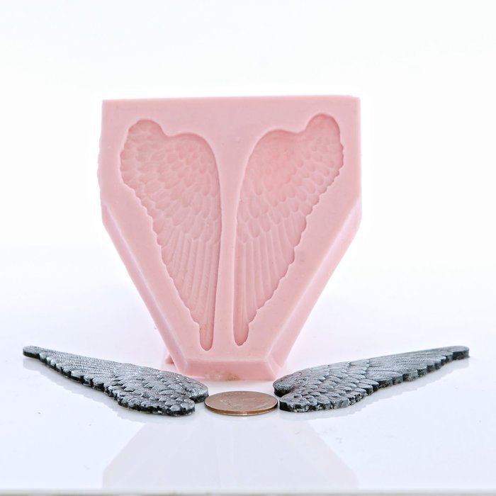 Angel Wing Silicone Mold Food Safe Fondant, Candy, Gum Paste,. Craft or Jewelry Mold Resin, Clay, Flexible and... N2