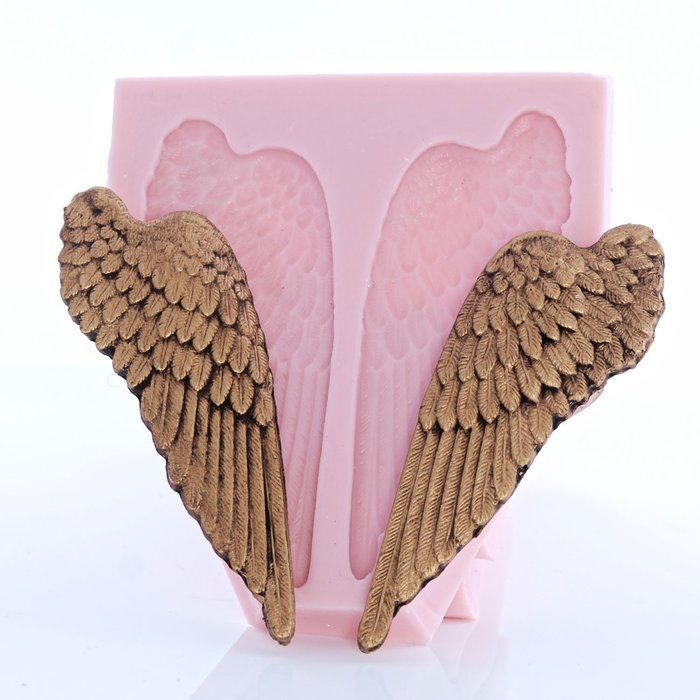 Angel Wing Silicone Mold Food Safe Fondant, Candy, Gum Paste,. Craft or Jewelry Mold Resin, Clay, Flexible and... N3