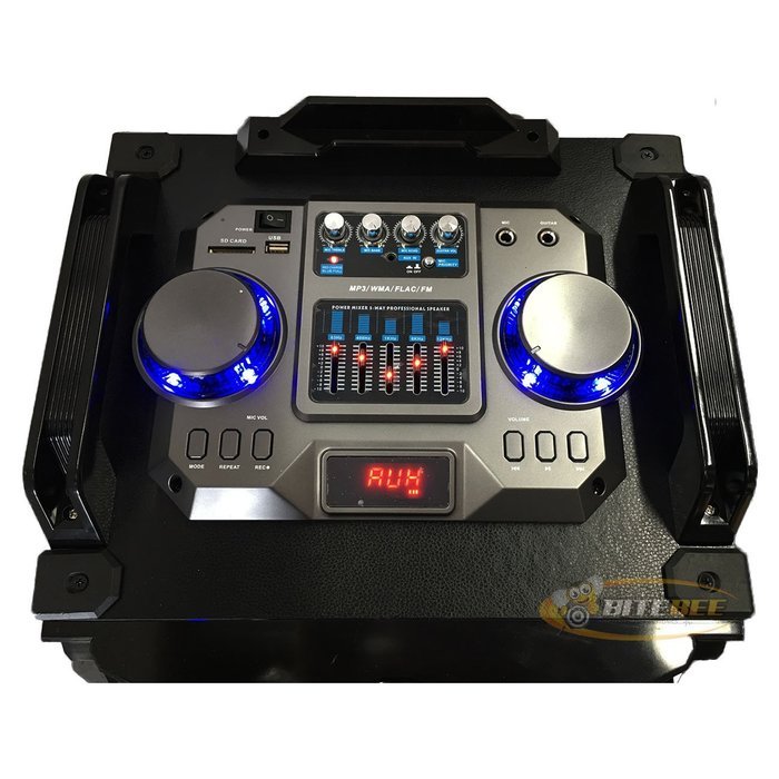 IQ Sound IQ-3922DJBT 2x12" Rechargeable DJ Speaker w/Bluetooth/FM/USB/SD/AUX/EQ/Mic/Remote N2