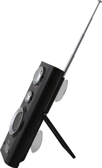 Zadro ISING FM Shower Radio with Digital Clock, Black N2