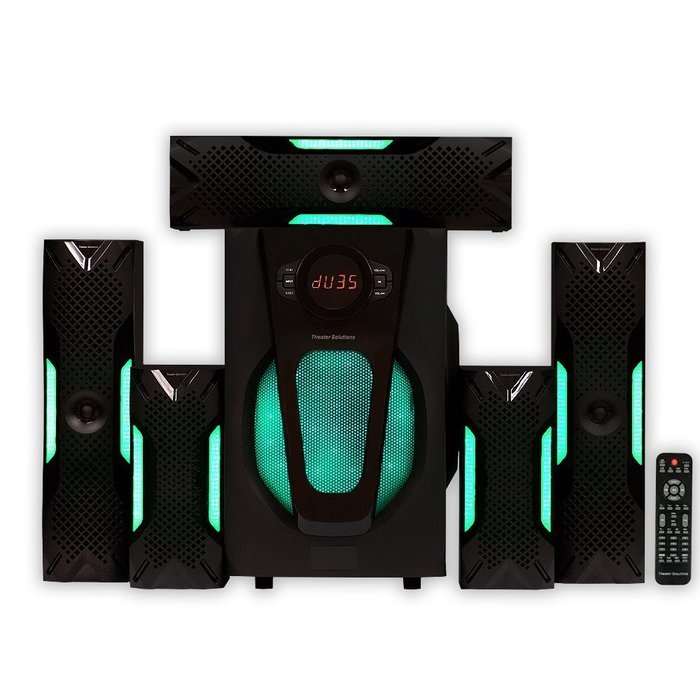 Theater Solutions TS524 Deluxe 5.1 Home Theater Speaker System with LED Lights Multimedia Gaming N3