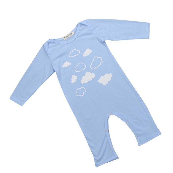 Clothes Set ,BeautyVan Kid Baby Boys Girls Cute Cloud Print Long Sleeve Jumpsuit Romper Clothes Outfit (6M, Blue) N3