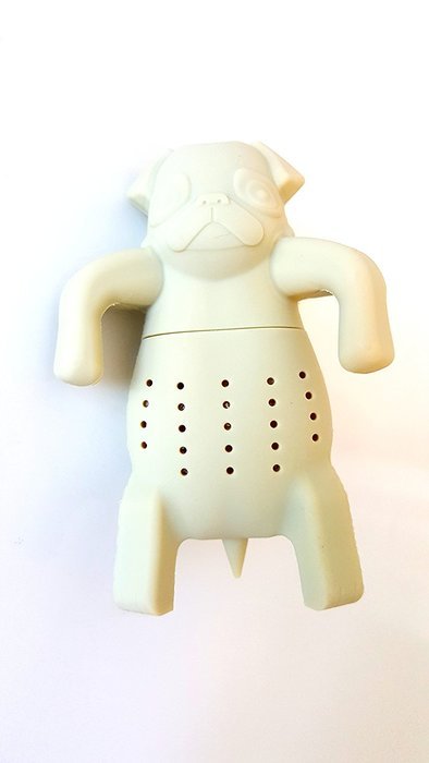 KABOOCHY Set of 2 Pug Life Silicone Tea Infuser, Cute Loose Leaf Tea Strainer, Beige Color N6