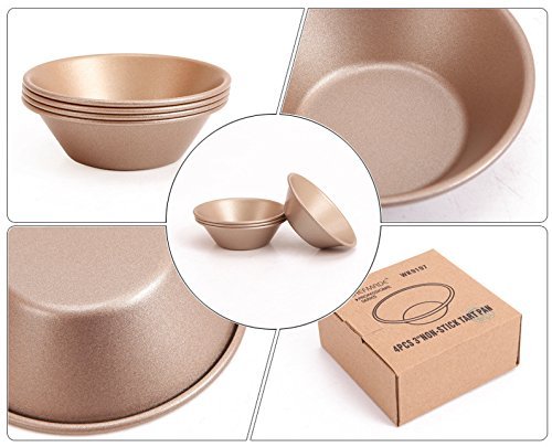 Astra Gourmet Pack of 4 Mini Pie Muffin Cupcakes Pan Tart Mold NonStick Champagne Bakeware N5