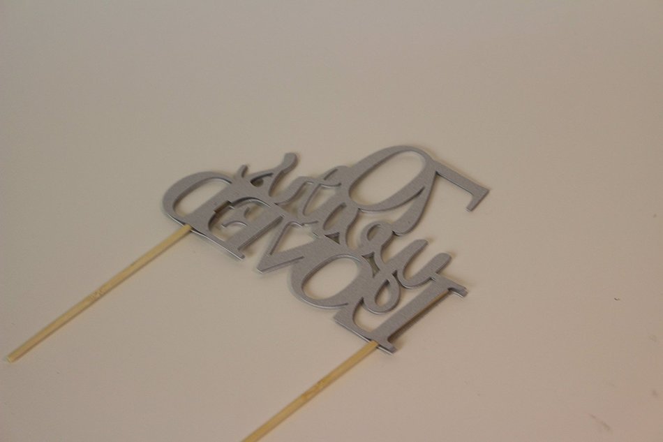 All About Details Silver 70-Years-Loved Cake Topper N3