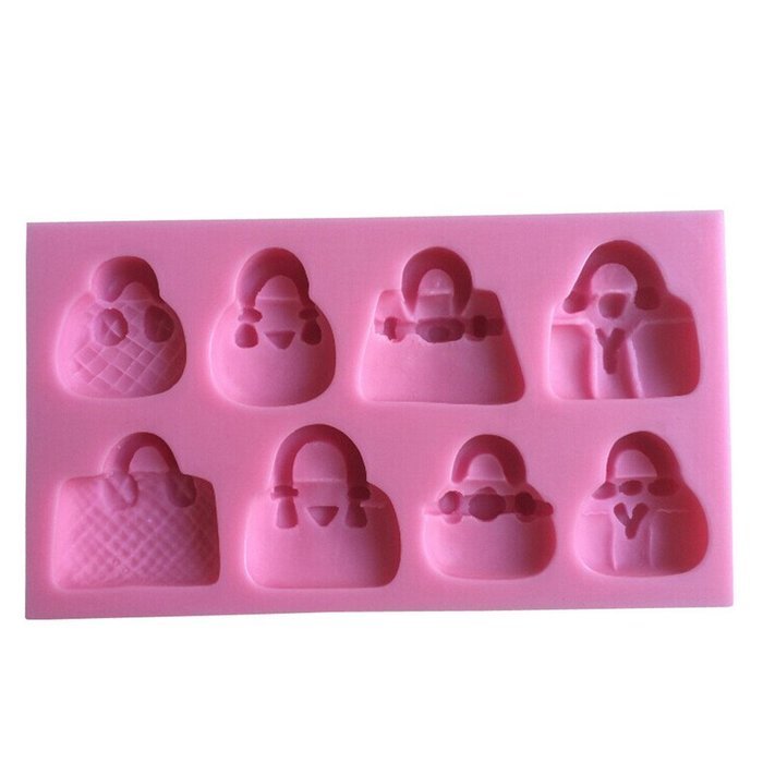 FLY Many Shapes Of Handbag 3D Silicone Cake Molds Cooking Bakware Tools,Pink N3