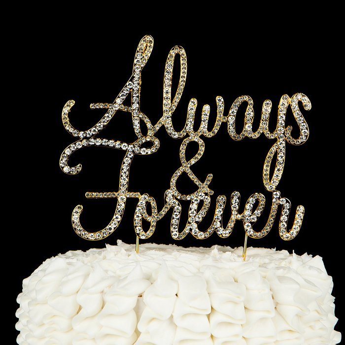 Happily Ever After Wedding Cake Topper, Gold Fairytale Princess Decoration (Happily Ever After - Gold) N49