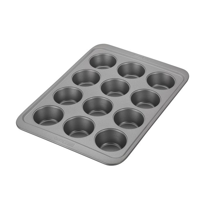 Cake Boss Basics Nonstick Bakeware 12-Cup Muffin Pan, Gray N4
