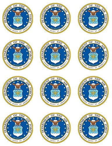 US Air Force Edible Cupcake Toppers - Set of 12