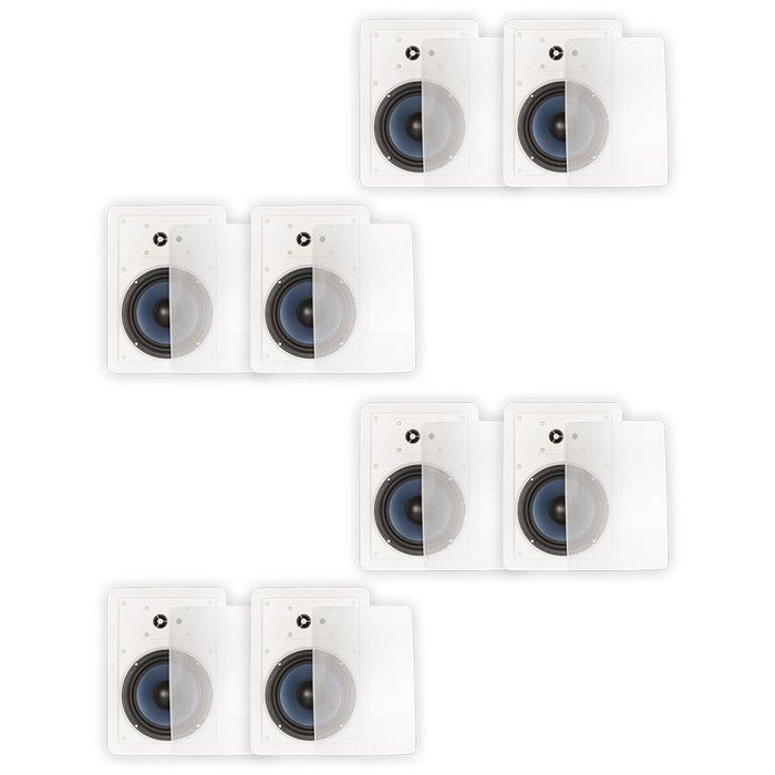 Blue Octave RW63 In Wall 6.5" Speakers 3 Way 2560 Watts New 4 Pair Pack RW63-4PR