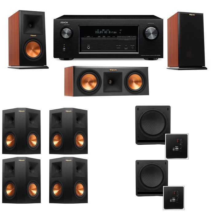 Klipsch RP-150M-CH Monitor Speaker 7.2 SW-112 Denon AVR-X2100W