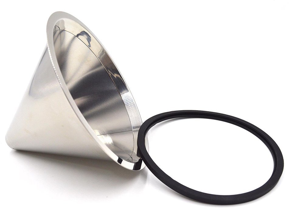 YC-Houseware Paperless Coffee Dripper Single Layer Fine Mesh Stainless Steel Coffee Filter Fits On Almost All... N3