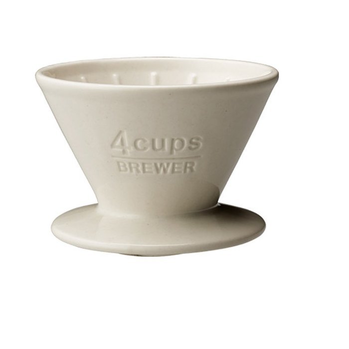 Porcelain Kinto 4 Cup Brewer with 100 Hario Paper Filters - Brewer and Filter Set