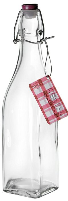 Grant Howard Square Glass Jug with Clip Top, 1 L, Clear N2