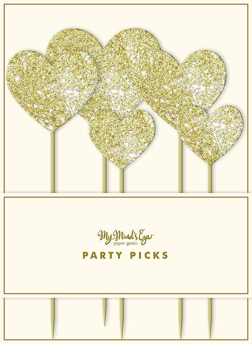 My Mind's Eye Fancy Heart Party Picks, 5 Count