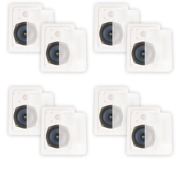 Blue Octave LW52 In Wall Speakers Home Theater Surround Sound 2-Way Speaker 4 Pair Pack