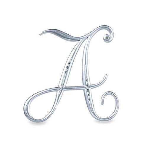 Lillian Rose 4.5-Inch Rhinestone, Large, Monogrammed Letter A, Silver