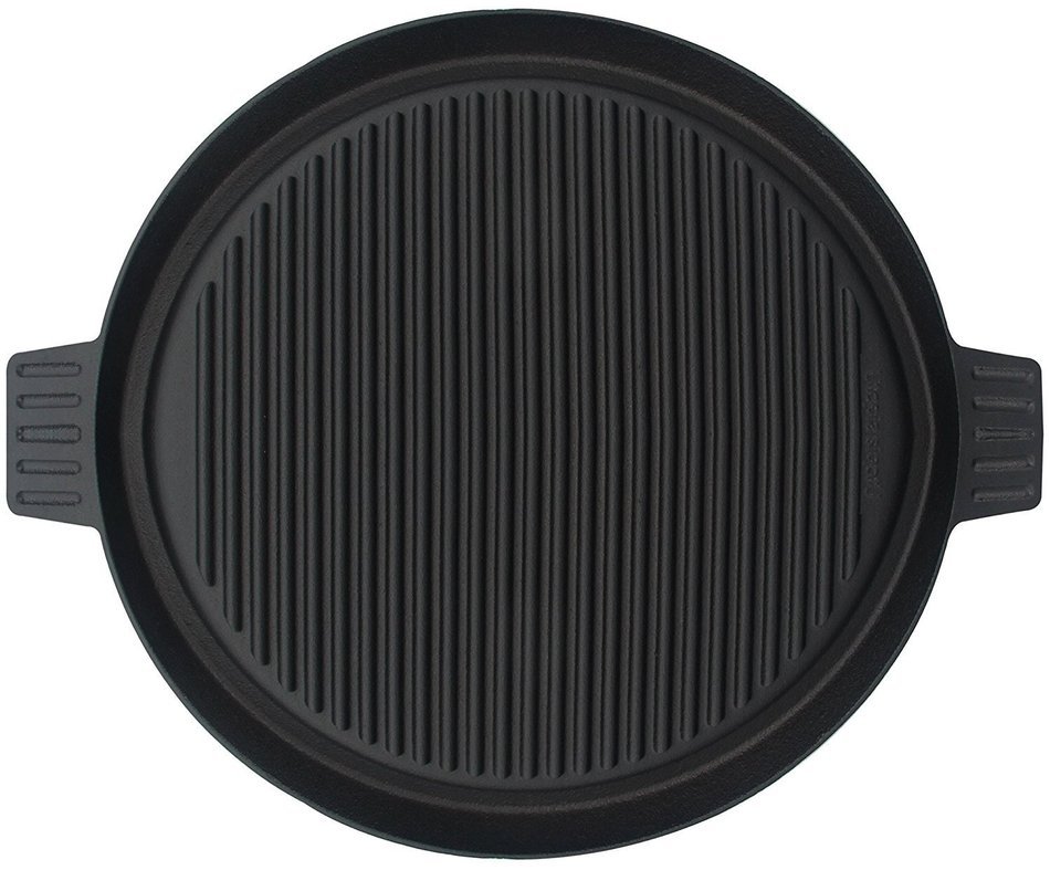 Cast Iron Griddle Pizza Pan - Pre Seasoned Grill (New Design), Black by Utopia Kitchen N9