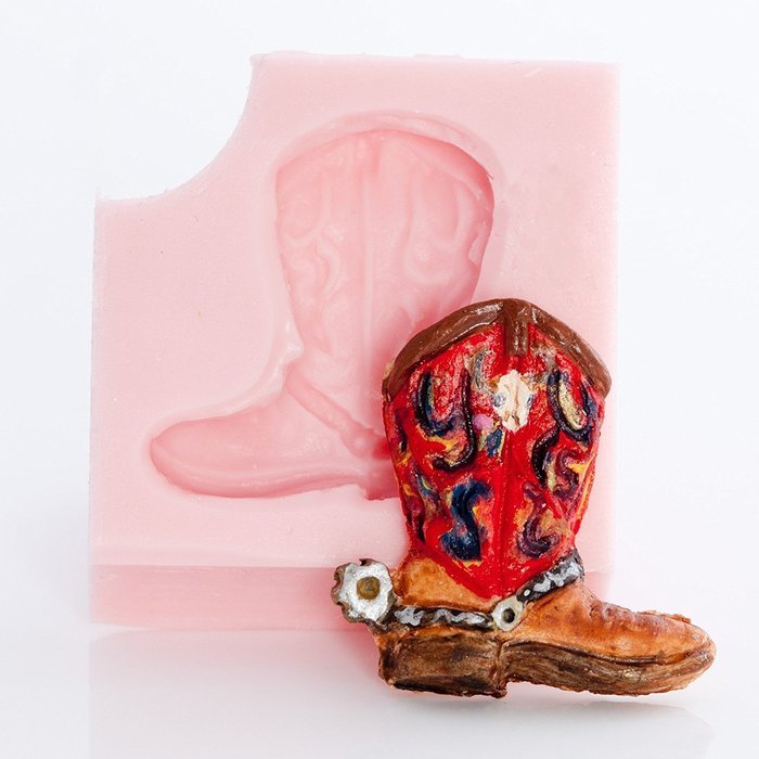 Silicone Cowboy Boot Mold Make Your Own Western Chocolate, Fondant, Candy, Mints, Resin, Clay. Mold creates a...