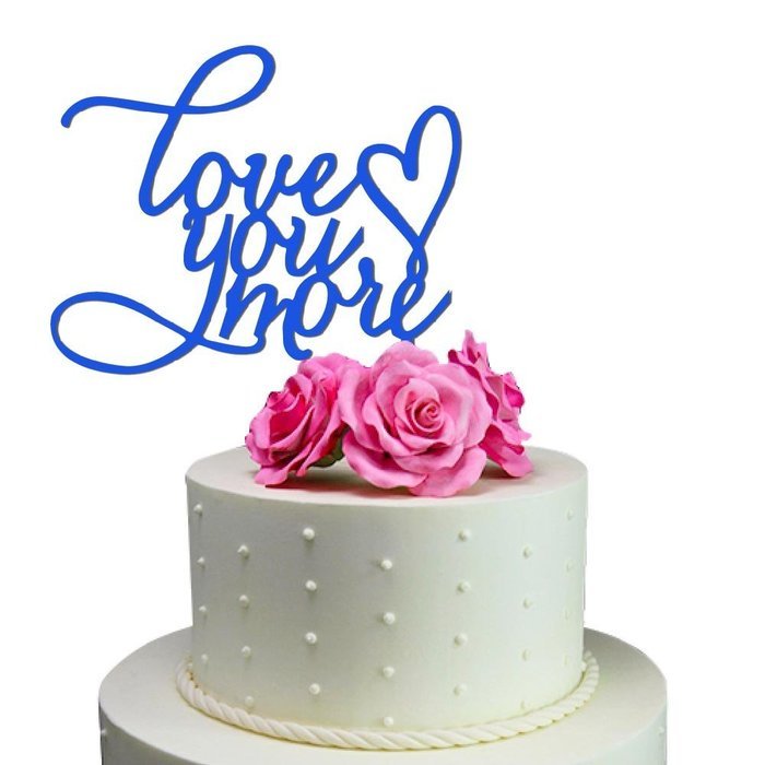 Sugar Yeti Made In USA Wedding Cake Topper Love You More #20 Gold Mirror N3