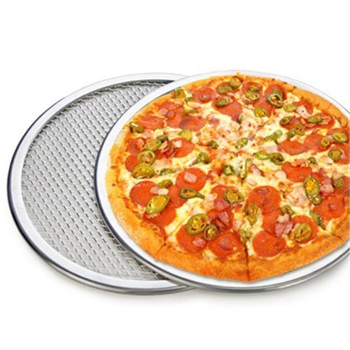 AUCH 3-Pack Commercial Grade Thicken Seamless Rim Aluminum Mesh Pizza Screen Baked Pizza Pan Netting, 6-Inch/9... N4