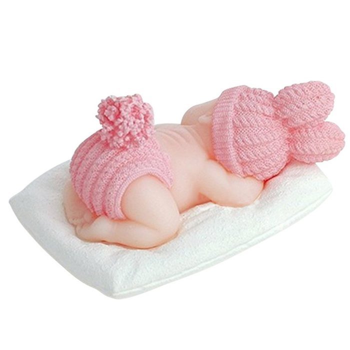 FLY 3D Sleeping Baby Silicone Fondant Mold Cake Decorating,Pink