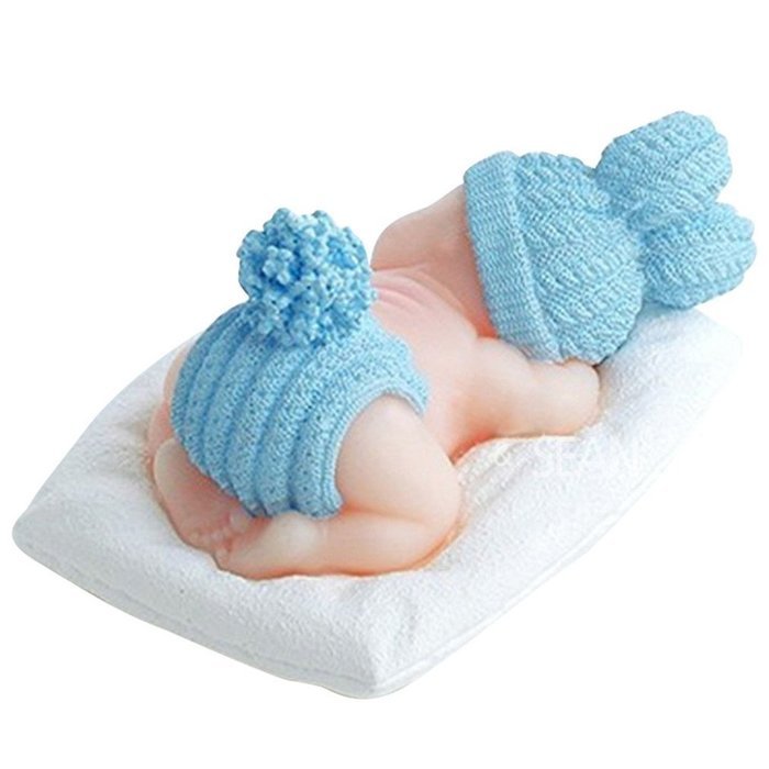 FLY 3D Sleeping Baby Silicone Fondant Mold Cake Decorating,Pink N2