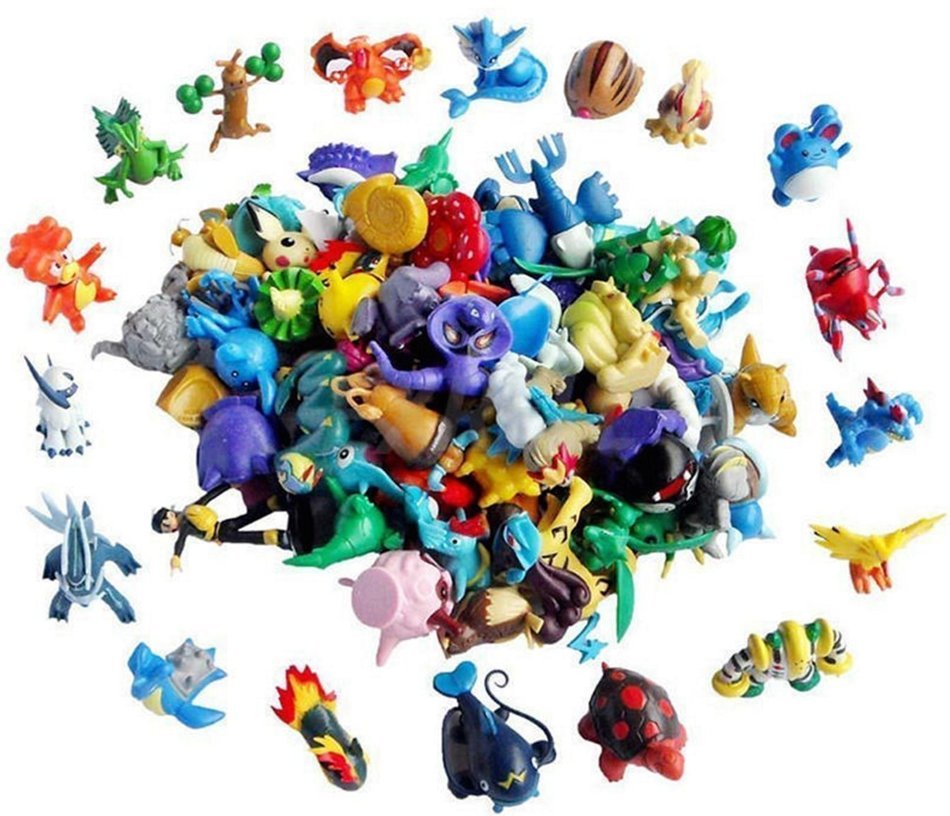 Pokemon Action Figure 1" ,Anime Action Figure Cupcake Toppers ,Pikachu Guarantee, ( Set of 24 PCs Random Lot . ) N4