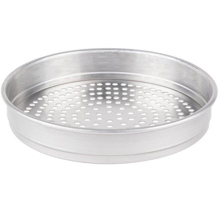 American Metalcraft HA5014SP 14" x 2" Super Perforated Heavy Weight Aluminum Straight Sided Pizza Pan N2