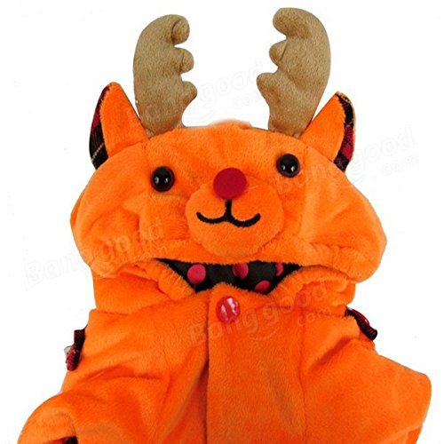Pink Lizard Winter Cat Dog Coat Christmas Milu Deer Style Jumpsuit Pet Dog Clothes N3