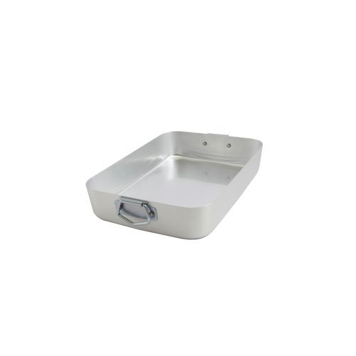 Ottinetti Famiglia Aluminum Rectangular Roasting Pan with Lid, Small/13.8 x 9.8", Silver