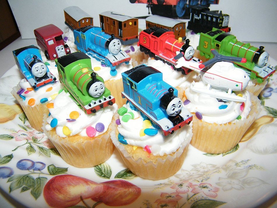 Thomas the Tank Engine Deluxe Set of 12 Cake Toppers Cupcake Toppers Party Decorations with Thomas, Percy, Harold...