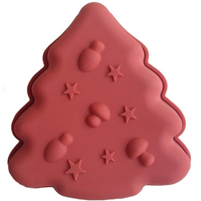 FLY 2Pcs/Set Christmas Tree Shape Silicone Cake Mold Fondant Baking Mould