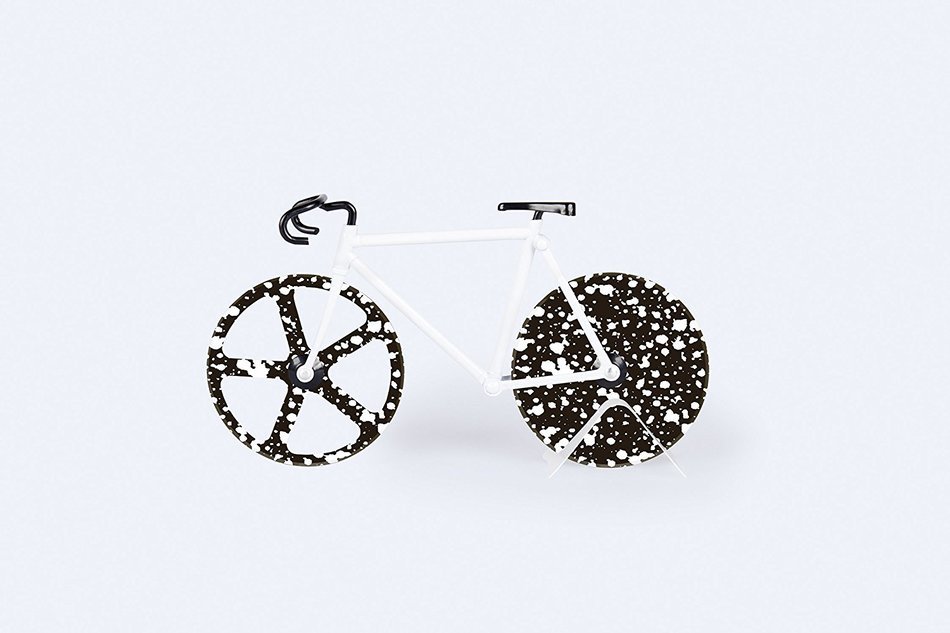 Pizza Cutter - Bicycle Pizza Cutter: Black & Yellow N7
